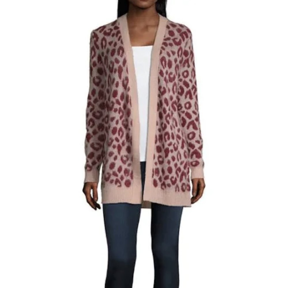 Pink Leopard Print Cardigan